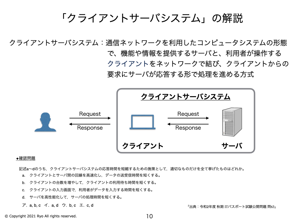 2進数へ変換（計算問題）」「クライアントサーバシステム」「DBMS」の解説 | IT study session〜よく分かるITパスポート試験の解説〜