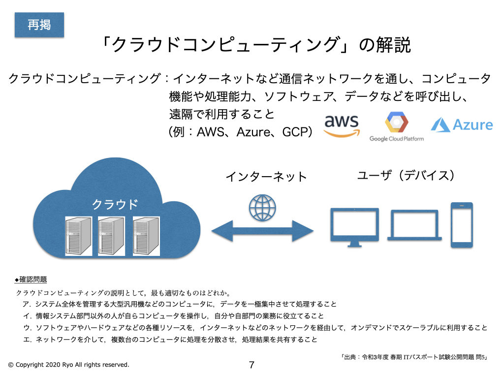 クラウドコンピューティング コネクテッドカー の解説 1 理解できる よく分かるitパスポート試験の解説